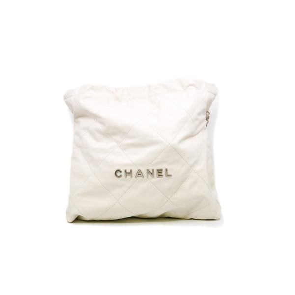 medium 22 bag in calfskin white phw