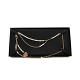 thumbnail Chanel waist chain pearl with pink heart in white ghw
