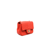 thumbnail mini square in lambskin orange pink ghw seri 24