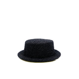 thumbnail tweed boater hat in black size s