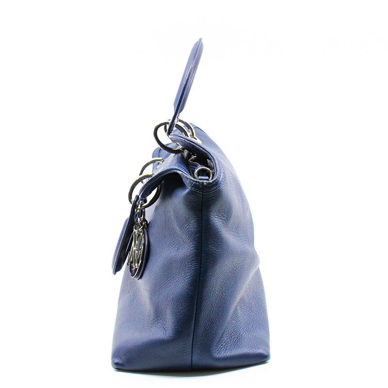 Medium Granville In Blue Calfskin Leather Handbag PHW With Strap - L'UXE LINK