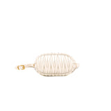 thumbnail matelasse nappa pouch in white leather ghw