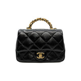 thumbnail mini cf with handle in black shiny calfskin ghw #CP82XXXX