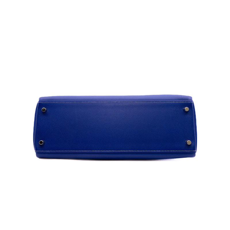 Kelly 32 Epsom Leather Blue Electric PHW O Stamp - L'UXE LINK