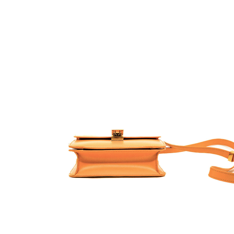 Teen Classic Box In Yellow Calfskin Leather Bag GHW - L'UXE LINK