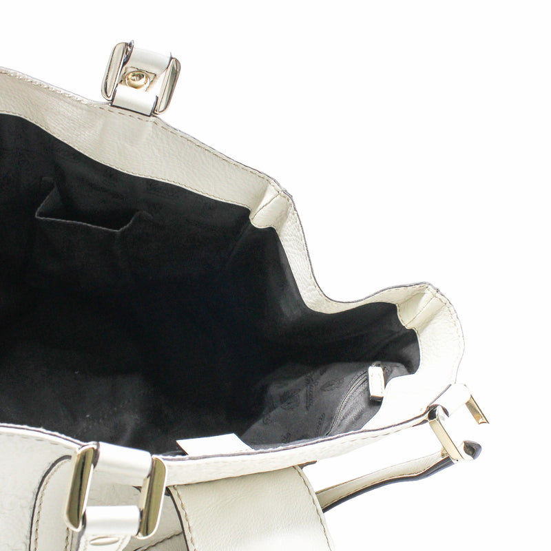 tote bag  leather  white PHW - L'UXE LINK