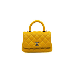 coco handle in mini caviar yellow ghw