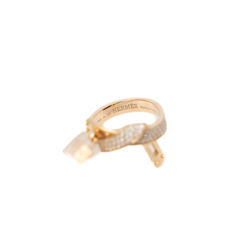 Kelly Gavroche Ring In 18K Rose Gold With Diamonds Size 50 - L'UXE LINK
