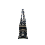 thumbnail small book tote in navy/beige fabric 2025