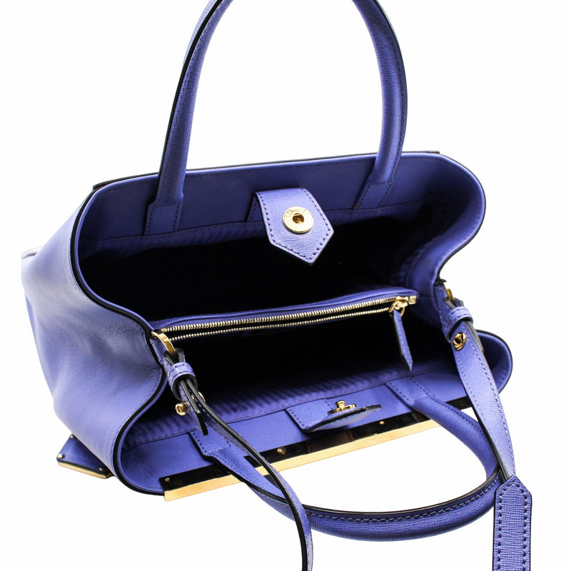 2JOURS BAG LEATHER PETITE SMALL purple GHW - L'UXE LINK
