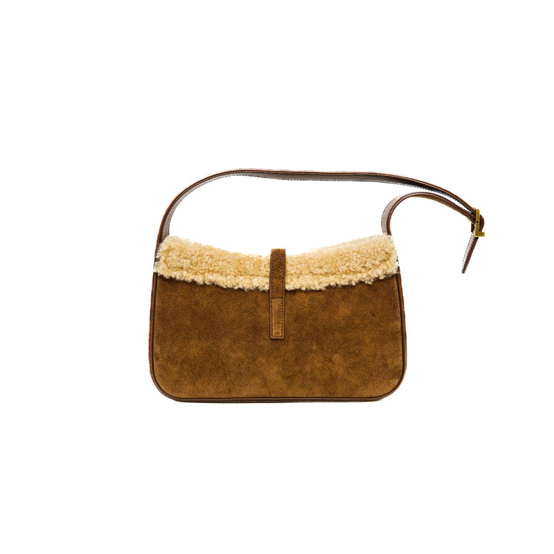 le 5 A 7 in brown suede and shearling ghw
