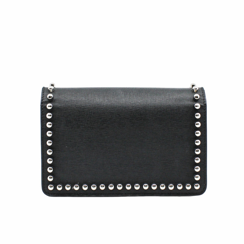 Karlito Wallet On Chain Bag Leather With Fur Black  PHW