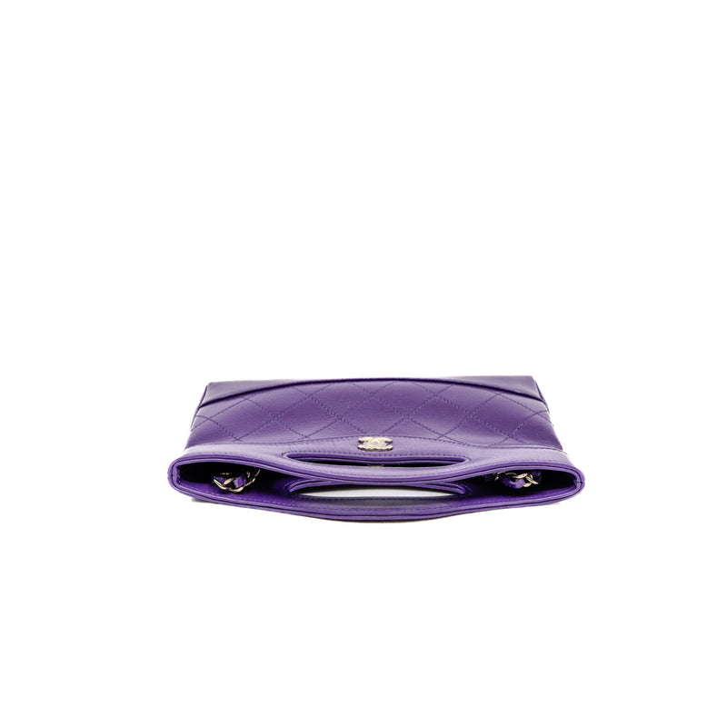 mini 31 clutch in purple shining calfskin LGHW