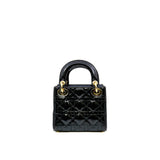 thumbnail mini lady dior in black patent ghw