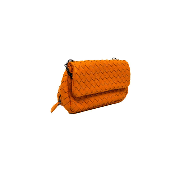 orange small flap chain bag