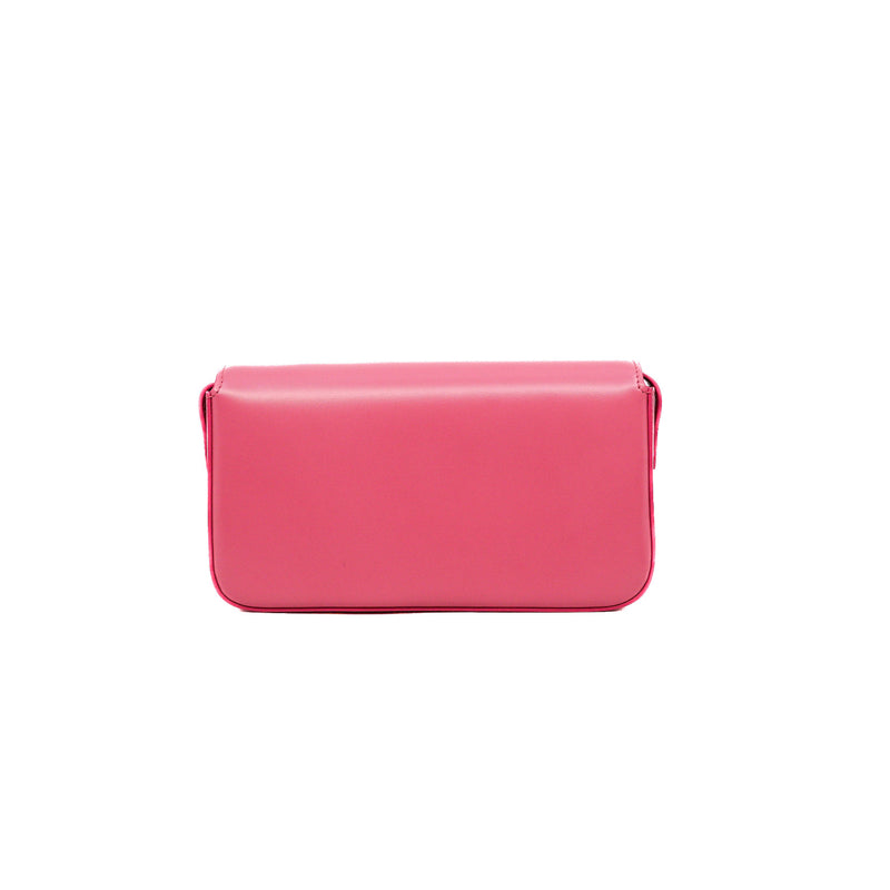 Shoulder Bag Claude In Shiny Calfskin Rose - L'UXE LINK