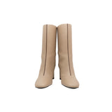 thumbnail bottes defile boots in leather beige #36