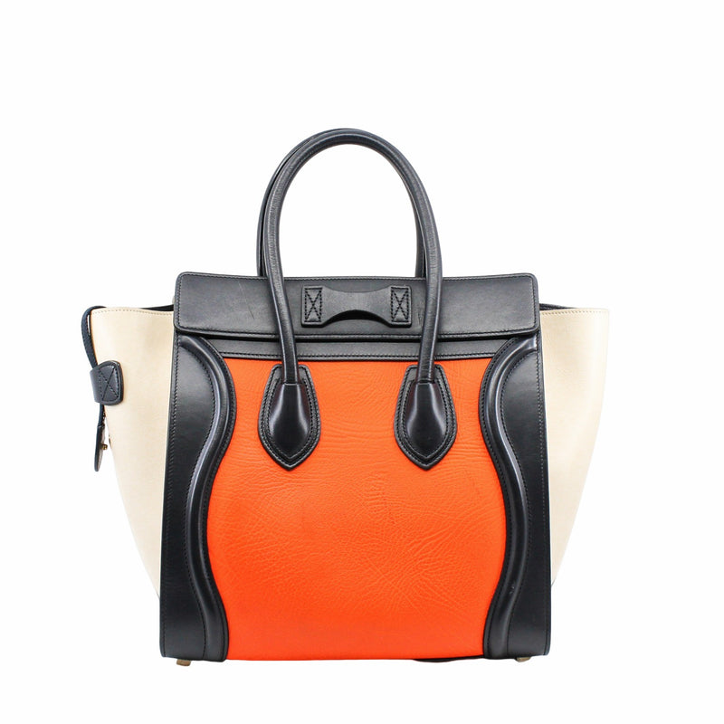 micro luggage orange red mix navy beige - L'UXE LINK