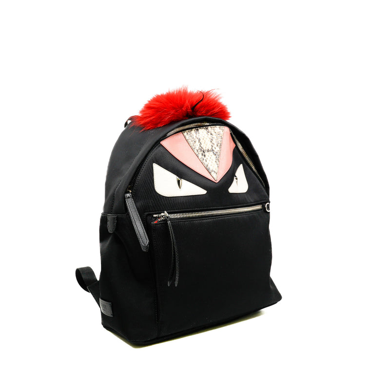 Monster Fur Mohawk In Black And Multi Backpack PHW - L'UXE LINK