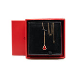 thumbnail qeelin Wulu small pendant  with red agate and diamonds in 18k rg