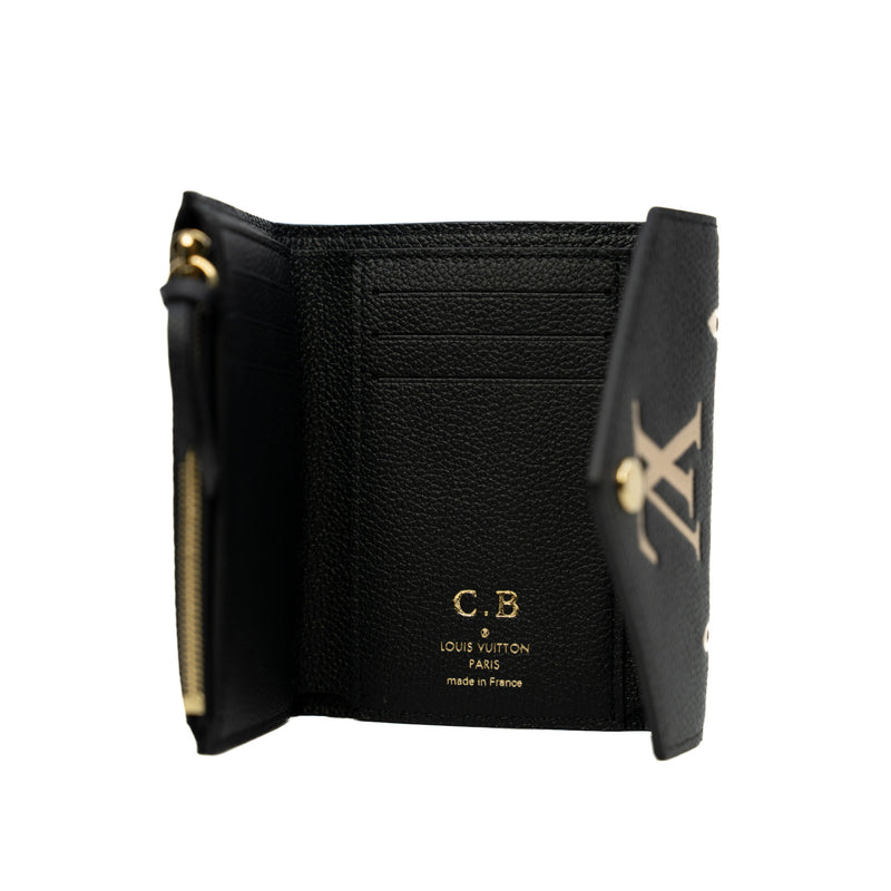 Victorine Bicolor Monogram Empreinte Leather Wallet In Black And Beige GHW - L'UXE LINK
