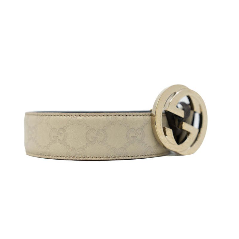 Off White Guccissima Leather Interlocking G Buckle Belt Size 90 - L'UXE LINK