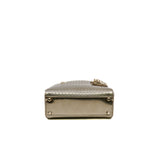 thumbnail mini lady dior patent leather handbag in gold rghw