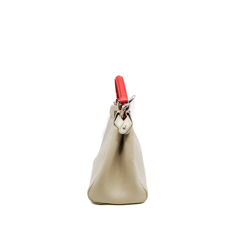Mini Peekaboo Nappa Leather Beige/Red Bag PHW With Strap - L'UXE LINK