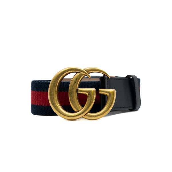 Double G Logo Marmont Canvas Belt Size 85 - L'UXE LINK