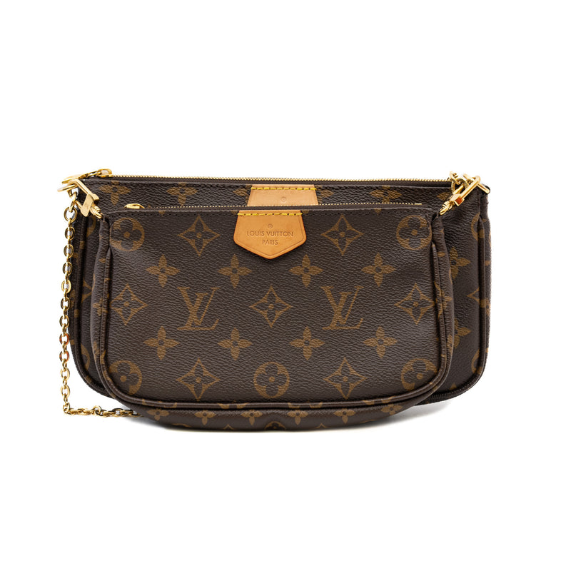 Multi Pochette Accessoires with khaki strap in monogram ghw 2022+