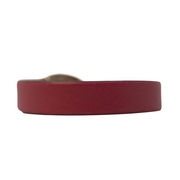 V Logo Moon Pink/Beige Reversible Leather Belt GHW - L'UXE LINK