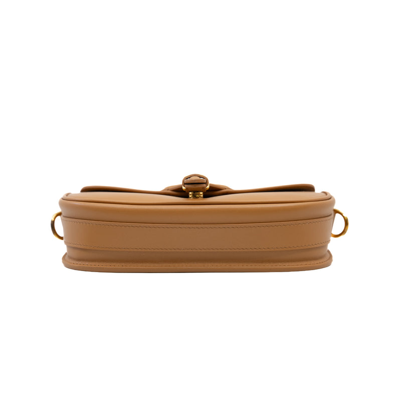 Bobby East-West Camel Box Calfskin Bag GHW