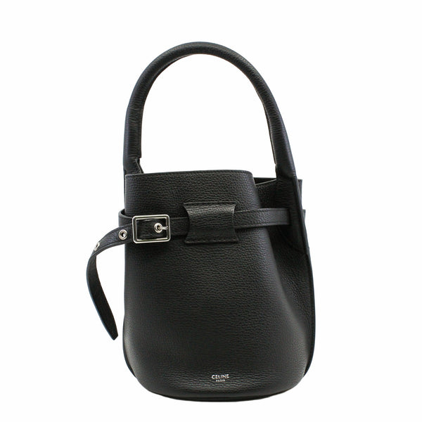 basket handle tote small leather black phw