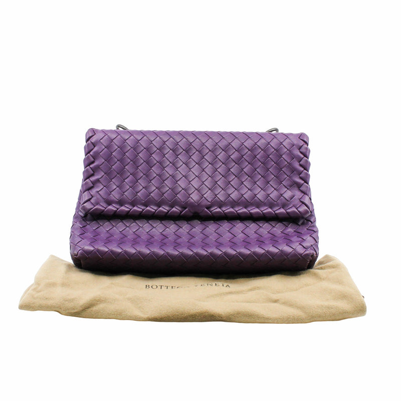 shoulder flap bag leather purple - L'UXE LINK