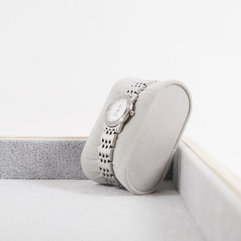 21mm white MOP diamond steel #90121805 - L'UXE LINK