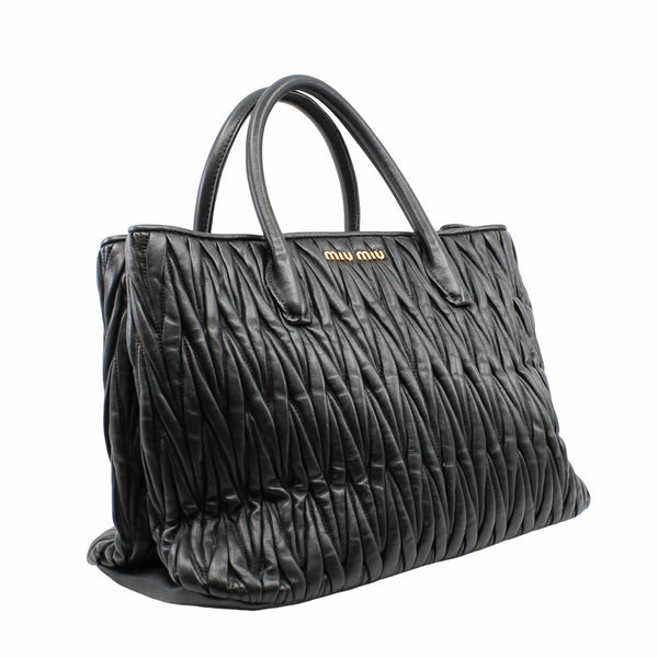 tote lambskin black - L'UXE LINK