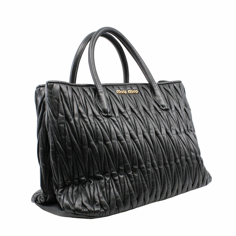 tote lambskin black - L'UXE LINK