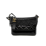 thumbnail small gabrielle in patent/calfskin black ruthenium hw #25