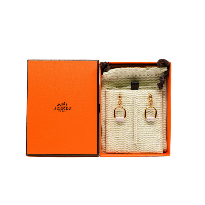 Heritage Equestre Etrier Earrings 09 Mauve Pale Swift RGHW - L'UXE LINK