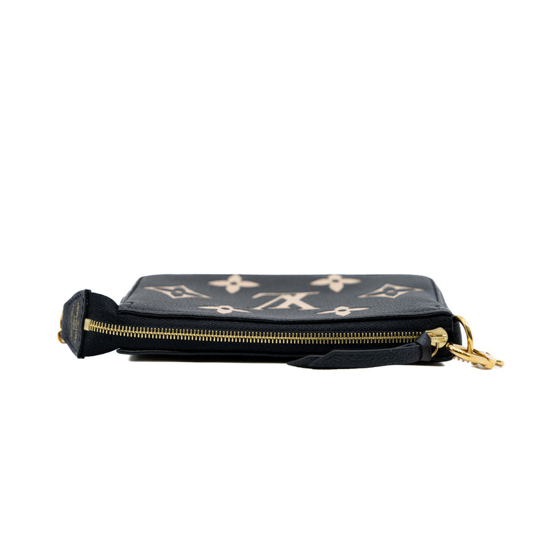 Mini Pochtette Accessories In White Logo Black Leather - L'UXE LINK