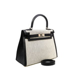 thumbnail kelly 28 in swift black/fabric white Z stamp