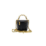 thumbnail vanity with top handle in lambskin black ghw