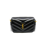 thumbnail small Loulou bag in black leather ghw