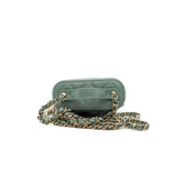 thumbnail mini vanity box with handle in green caviar LGHW seri 31