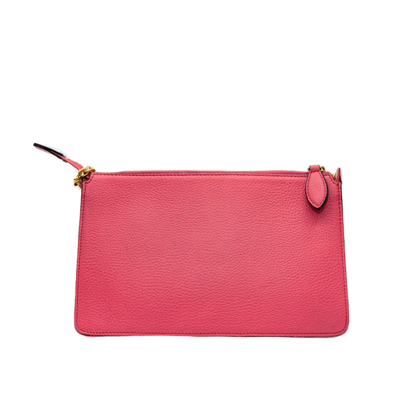 Studded Flap Shoulder Bag  Leather Pink GHW - L'UXE LINK