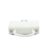 thumbnail small hourglass in white Croc-Embossed calfskin phw