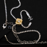 thumbnail necklace in crystal with chanel letter buckle phw&ghw 25A
