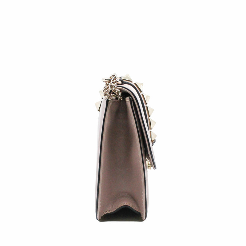 ROCKSTUD LOCK GLAM medium leather pink ghw - L'UXE LINK