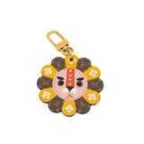 thumbnail fun face lion bag charm in yellow and monogram ghw