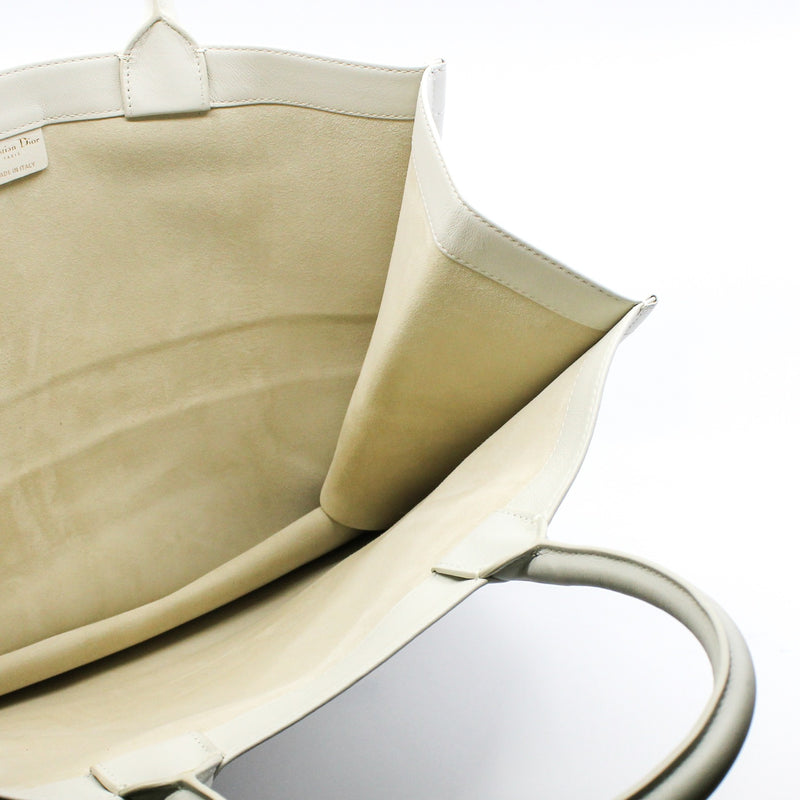 Large Dior Surrealism Book Tote In White Printed Calfskin Bag - L'UXE LINK